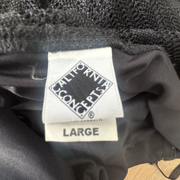 Vintage Fringe Hem Black Halter Dress Large USA - Picture 4 of 5